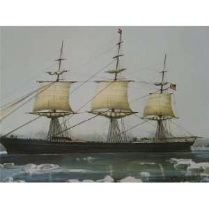    Currier & Ives Print Clipper Ship Red Jacket 