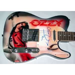   Osbourne Autographed Signed Custom Airbrush Guitar 