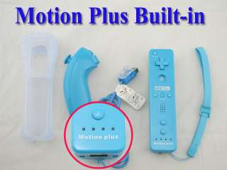 Remote Nunchuck Motion Plus inside For Wii Blue 2 in 1  
