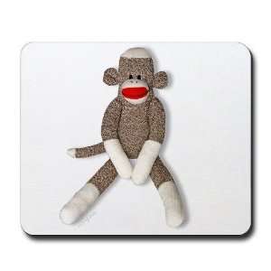   : Sock Monkey Sitting    Humor Mousepad by CafePress: Office Products