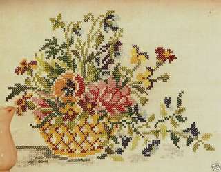 Vintage Floral Spring Sampler Stamped Cross Stitch Kit  
