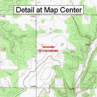USGS Topographic Quadrangle Map   Westville, Oklahoma (Folded 