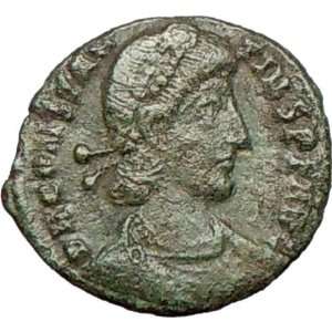 Constantius II w globe & spear 355AD Original Ancient Authentic Roman 