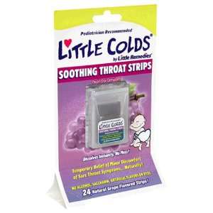 Little Colds Soothing Throat Strips, Natural Grape Flavored, 24 strips