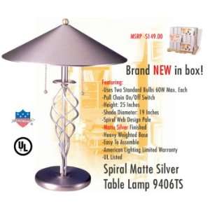  American Lighting 9406TS Spiral Matte Silver Table Lamp 
