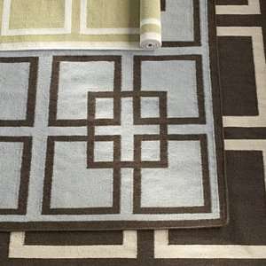 West Elm Sky/espresso Overlapping squares Rug