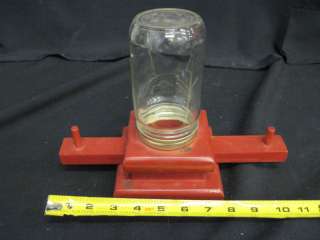 Vintage Hand Made Glass Jar and Wood Gum Ball Machine  
