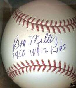 Bob Miller 1950 Phillies Whiz Kids Signed ML Baseball  