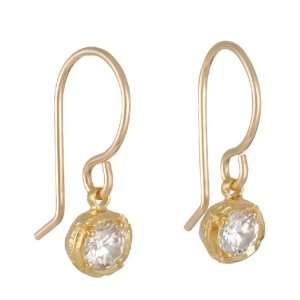  CATHERINE WEITZMAN  Clear Crystal Solitaire Drop Earring 