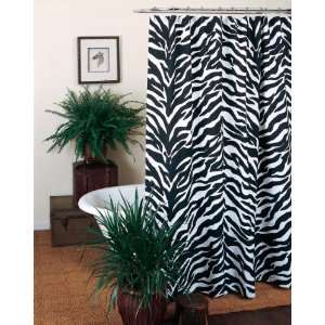  Zebra Black Shower Curtain