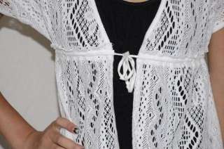 Ella Moss Tween White Lace Cardigan Shrug Sweater 10  