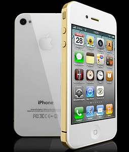 NEW iPhone 4 WHITE 8GB 24ct Gold Plated 24k  FACTORY UNLOCKED 
