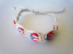   Rico Flag Handmade Hand Knitted Wristband Bracelet Cuff Band Souvenirs