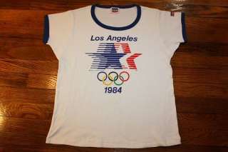 NOS vtg 80s 1984 Levis OLYMPIC Los Angeles ringer t shirt  
