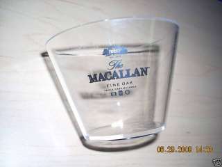 PLASTIC ROCKS GLASS, MACALLAN SCOTCH LABEL ON GLASS  
