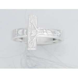   Sterling Silver Cross Crucifix Ring God Jesus Christ Size 5 Jewelry