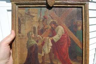 120 year old Hand Painted Stations of the Cross + (#4)  