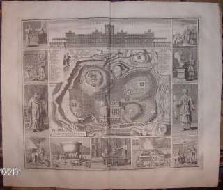 C1720 LARGE MAP OF JERUSALEM/HOLY LAND/BIBLE  