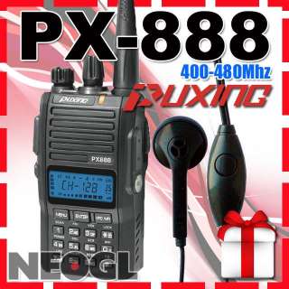 This is original Puxing PX 888 UHF transceiver with FREE earpiece 