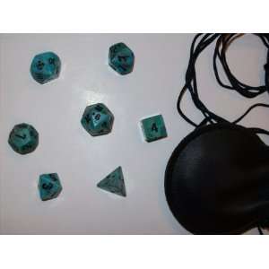    Dwarven Stones Turquoise 12mm 7 Piece Dice Set Toys & Games