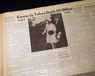   Kennedy Washington D.C. INAUGURATION 1961 Old Newspaper **  