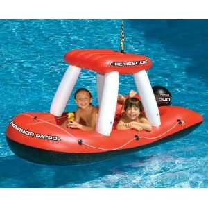  Inflatable Fire Boat Pool Squirter: Toys & Games