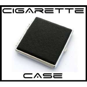  Black 80mm Leather Cigarette Case w/ Coffee Bean Pattern 