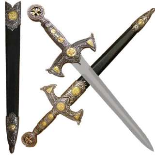 Medieval Holy Templar Dagger   22 w/Hard Scabbard  