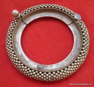 Vintage antique tribal old silver bracelet bangle cuff gypsy hippie 