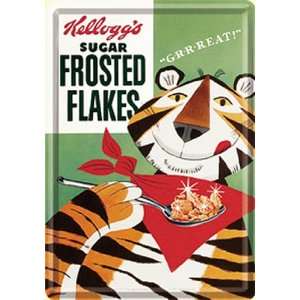 Kelloggs Frosted Flakes mini  sign / metal postcard  