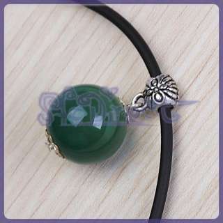 Gorgeous Green Agate Pendant Bead Necklace 14mm Gift Choose  