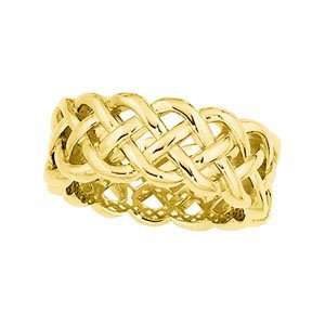  Size 8 14K White Gold Celtic Wedding Band: Jewelry