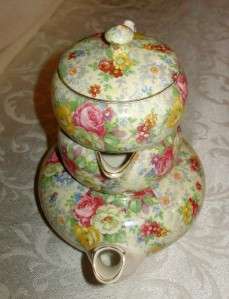 ANTIQUE LORD NELSON CHINTZ STACKABLE TEA POT ROSE TIME  