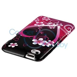 White Pink+Purple Hard Heart Skin Case For iPod Touch 4 Gen 8GB 16GB 