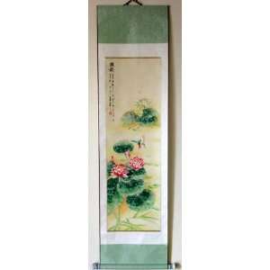   Chinese Watercolor Painting Scroll Wall Decor Flower 