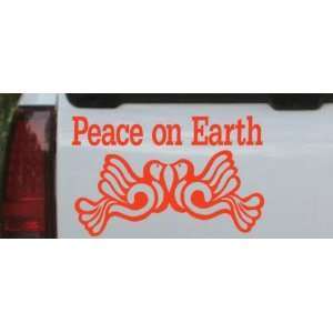 Red 12in X 7.5in    Peace On Earth Doves Christian Car Window Wall 