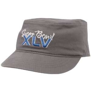   Super Bowl XLV Womens Grey Military Hat One Size Fits All: Sports