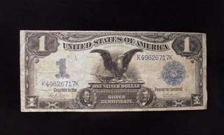 Series of 1899 Large Size Black Eagle $1 Silver Certificate Note FINE 