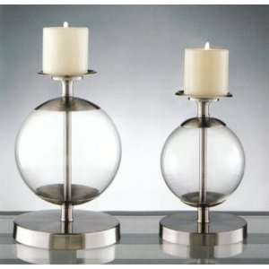  2pcs Glass Ball Candle Holders: Home & Kitchen