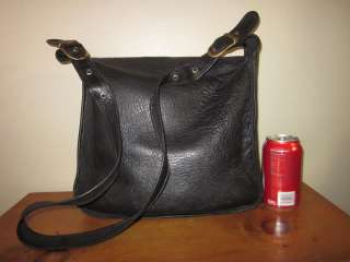 Black pebbled large leather cross body messenger bag purse  