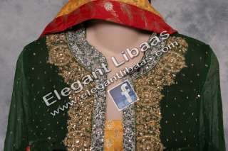 Pakistani Designer Outfit Salwar Kameez wedding Party Multi Color 