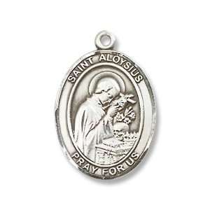 St. Aloysius Gonzaga Sterling Silver Medal with 18 Sterling Chain 