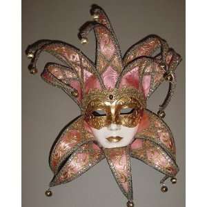  Venetian Mask By Si Lucia Pink Brocade Jolly Exceptional Italian 