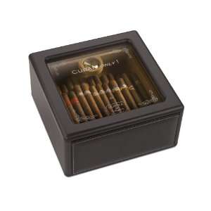  Scatola del Tempo Cuban Only 25 Cigar Leather Humidor w 