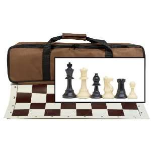  Quality Tournament Chess Set with Brown Canvas Bag   3.75 