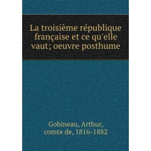   vaut; oeuvre posthume Arthur, comte de, 1816 1882 Gobineau Books