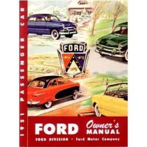    1951 FORD PASSENGER CAR Owners Manual User Guide Automotive