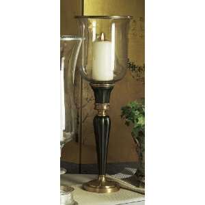  Fluted Hurricane Candle Holder w Rim   Set of 2: Home 