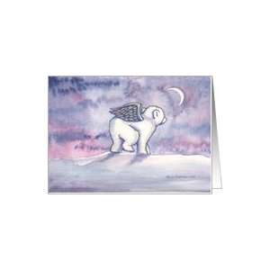  Christmas Card Little Polar Bear with Angel Wings Card 
