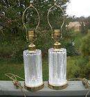 Vintage WATERFORD CRYSTAL LAMP LIGHT PAIR SET SIGNED